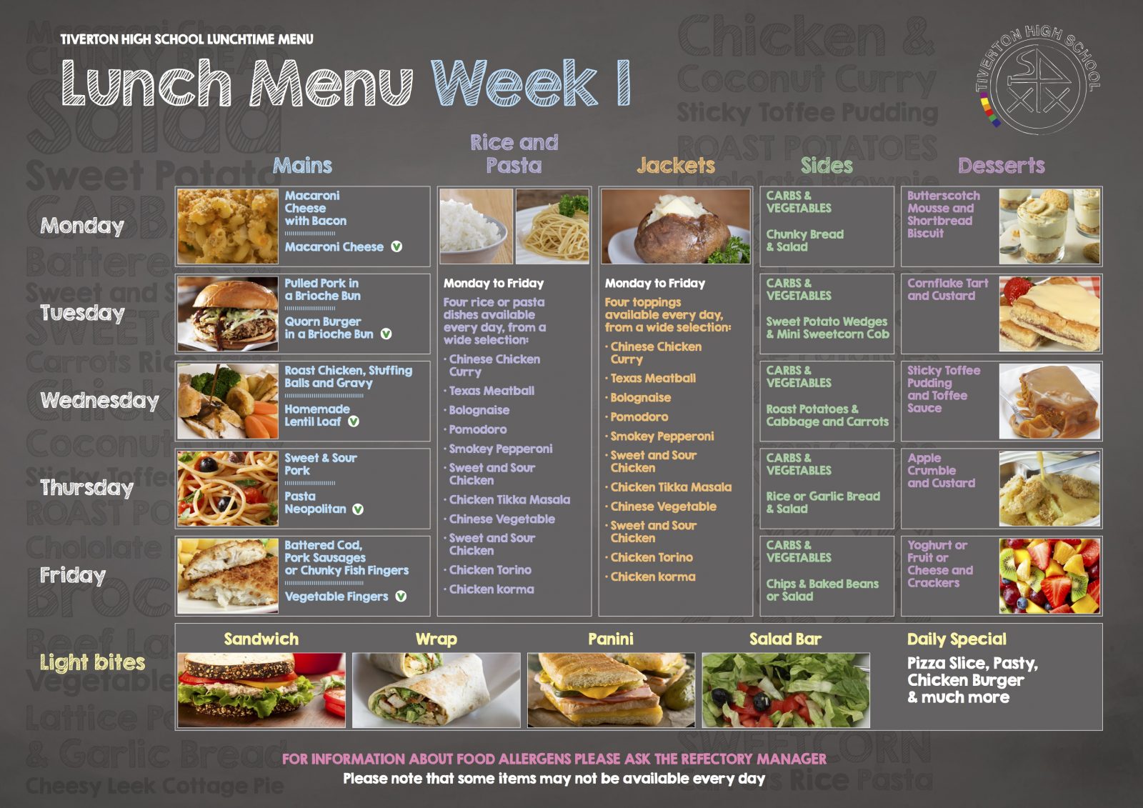 Refectory menus Tiverton High School